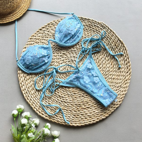 Bikini with Steel Support and Sequins - Two-Piece Women's Swimsuit - Image 3