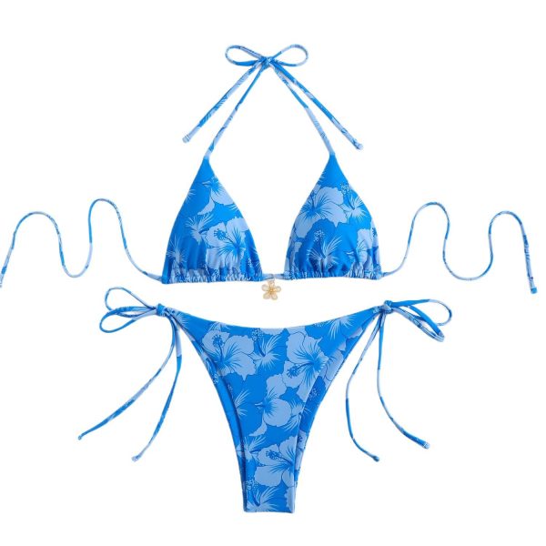 Sexy Reversible Bikini with Print and Neck Tie Women's Swimsuit - Image 5