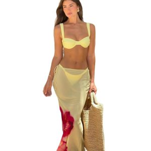 Three-Piece Bikini Set Sexy  Style Printed Separate Women's Swimsuit