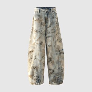 552572246 Women's Distressed Scythe Jeans Unique Design Loose Scythe Pants