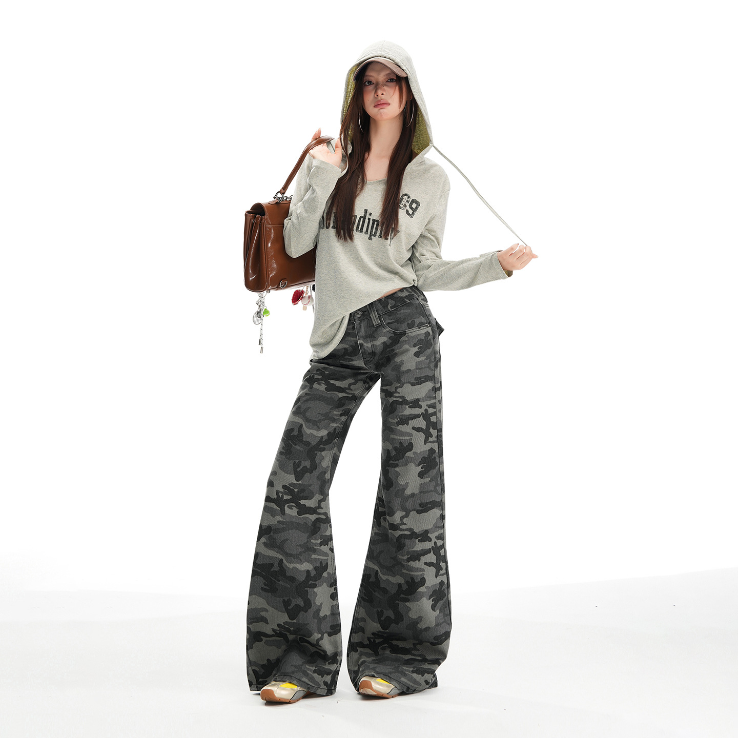 Women's Camouflage Flared Jeans  Low Waist  Pants - Image 3