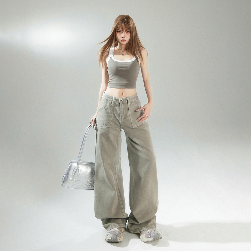 Loose Wide-Leg Pants, Boho Chic, Versatile Slimming Women's Denim Pants - Image 3