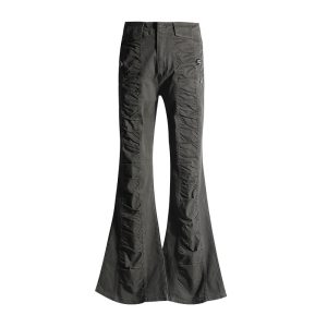 552572424 Women's Pants Spicy Girl Flare Casual Trousers Low Waist Slim Floor-Length Pants
