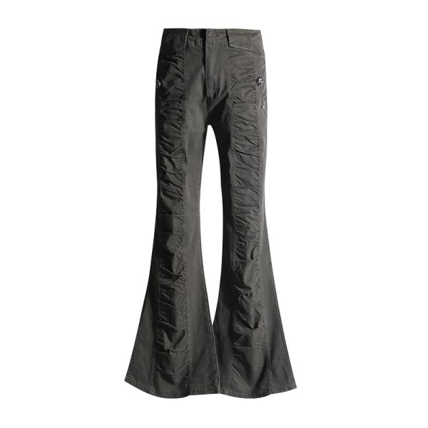 Women's Pants Spicy Girl Flare Casual Trousers Low Waist Slim Floor-Length Pants