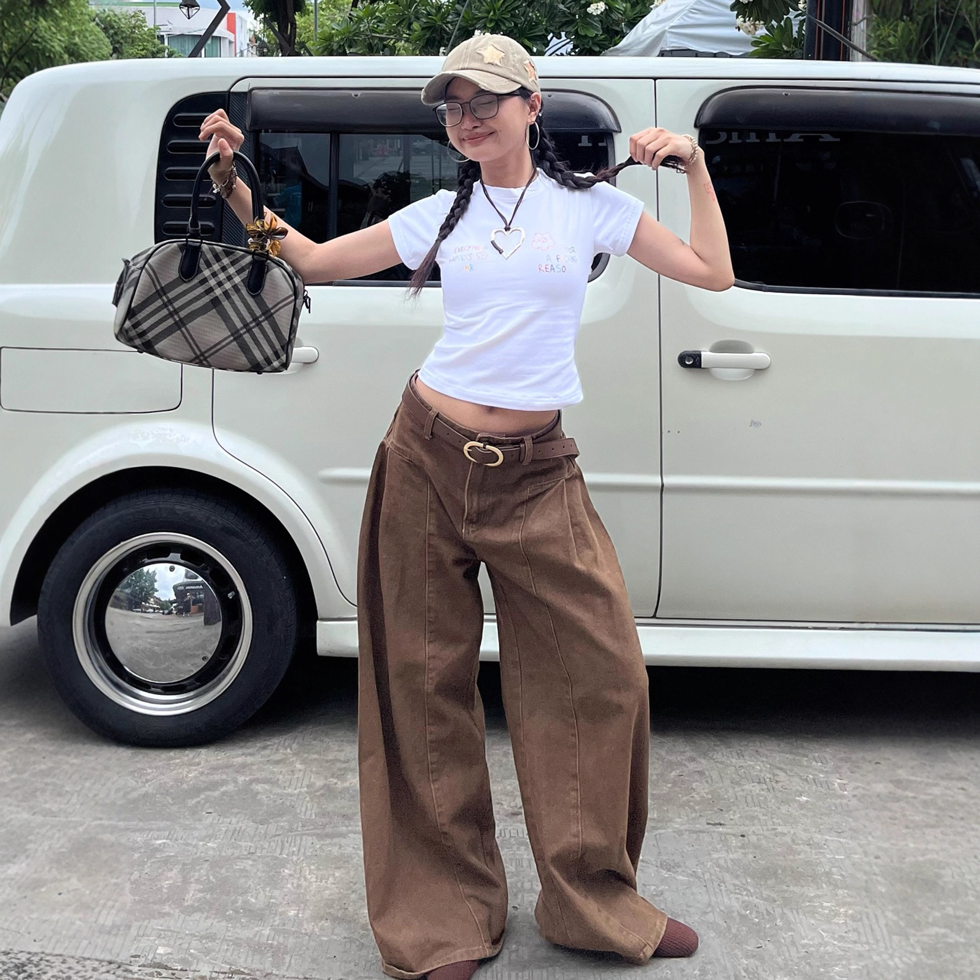 Wind brown low waisted vintage Maillard jeans - Image 3