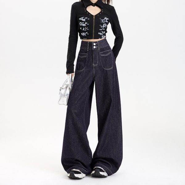 Wide-Leg Pants Simple and Versatile Slimming Straight Leg Floor-Length Pants for Women - Image 2