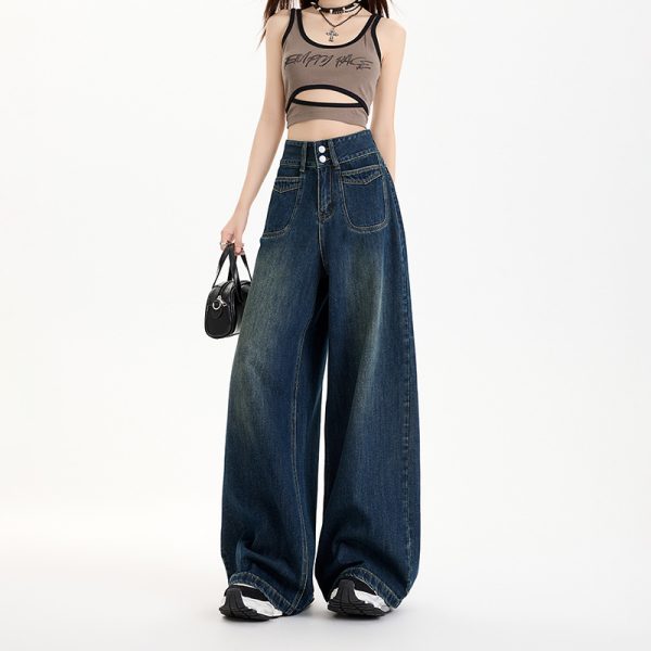 Wide-Leg Pants Simple and Versatile Slimming Straight Leg Floor-Length Pants for Women - Image 5