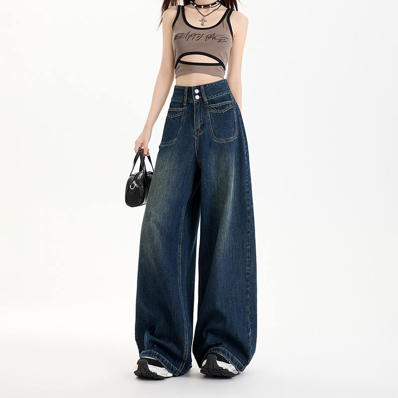 Wide-Leg Pants Simple and Versatile Slimming Straight Leg Floor-Length Pants for Women - Image 5