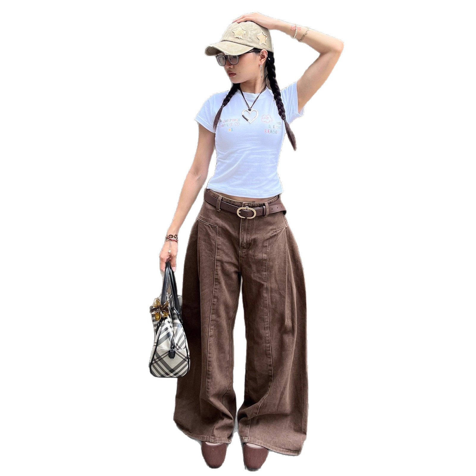 Wind brown low waisted vintage Maillard jeans - Image 6