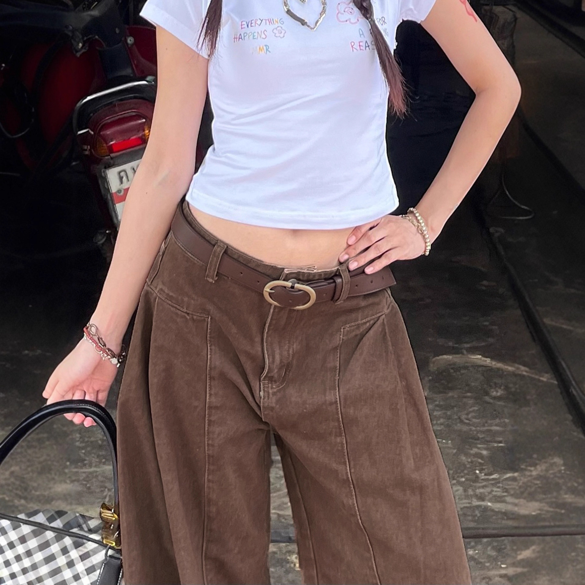 Wind brown low waisted vintage Maillard jeans - Image 5
