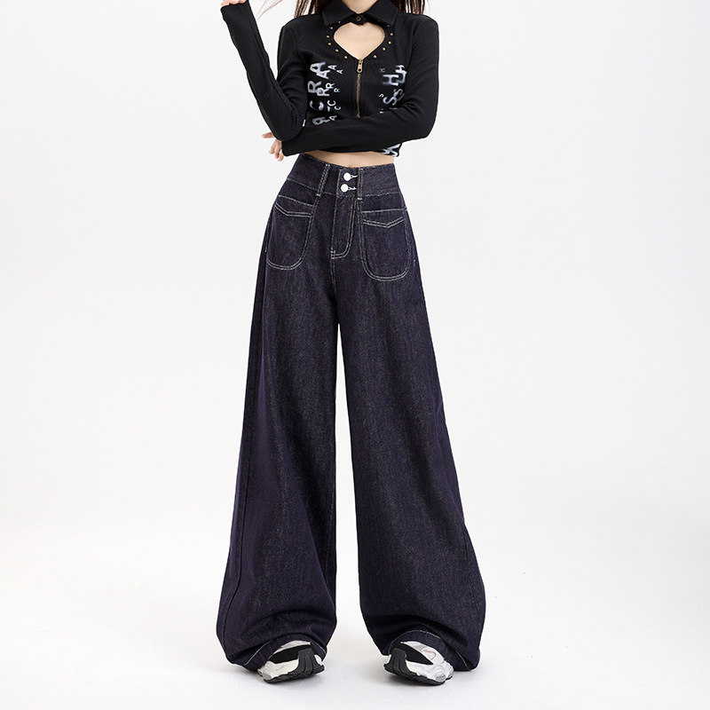 Wide-Leg Pants Simple and Versatile Slimming Straight Leg Floor-Length Pants for Women - Image 6