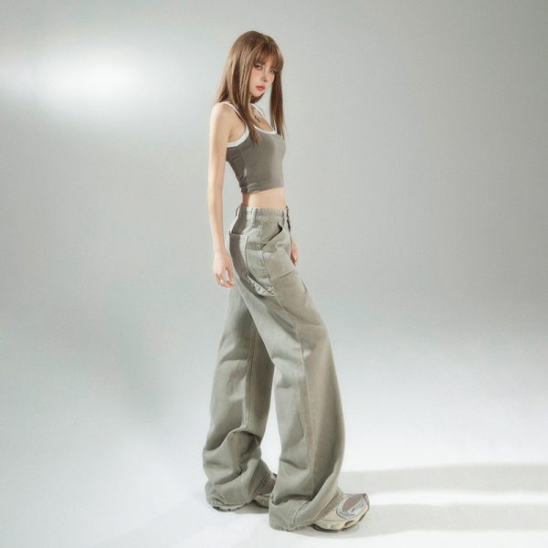 Loose Wide-Leg Pants, Boho Chic, Versatile Slimming Women's Denim Pants - Image 5