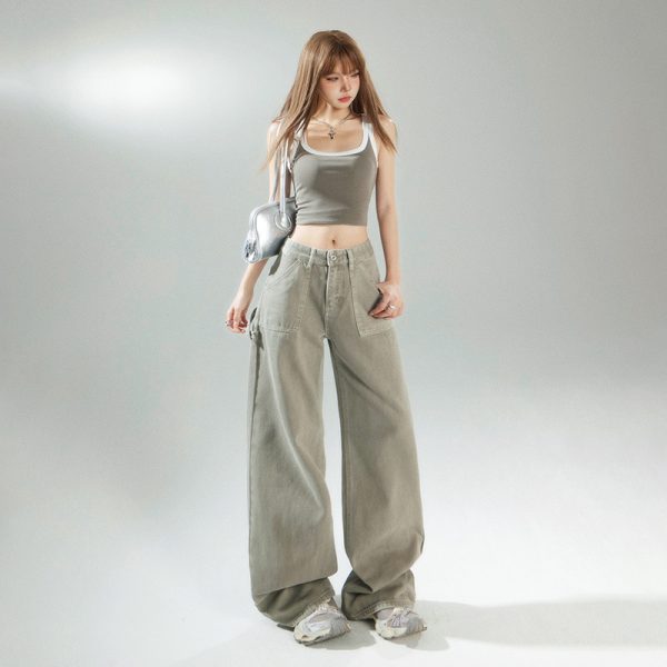 Loose Wide-Leg Pants, Boho Chic, Versatile Slimming Women's Denim Pants - Image 4