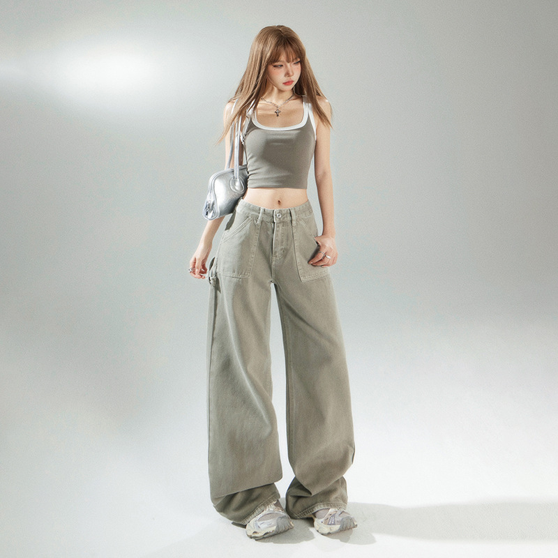 Loose Wide-Leg Pants, Boho Chic, Versatile Slimming Women's Denim Pants - Image 4