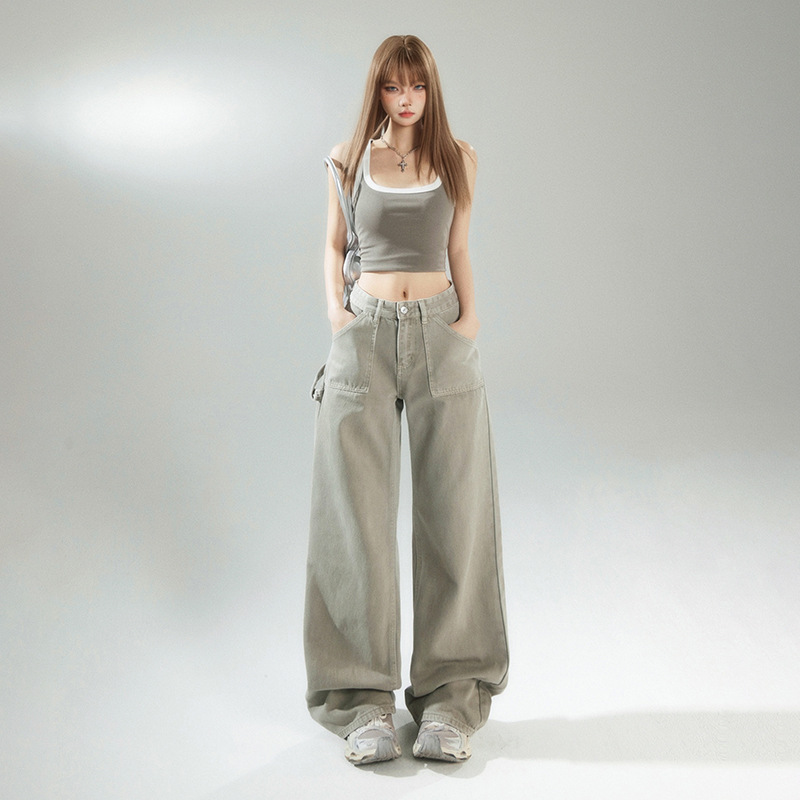 Loose Wide-Leg Pants, Boho Chic, Versatile Slimming Women's Denim Pants - Image 2