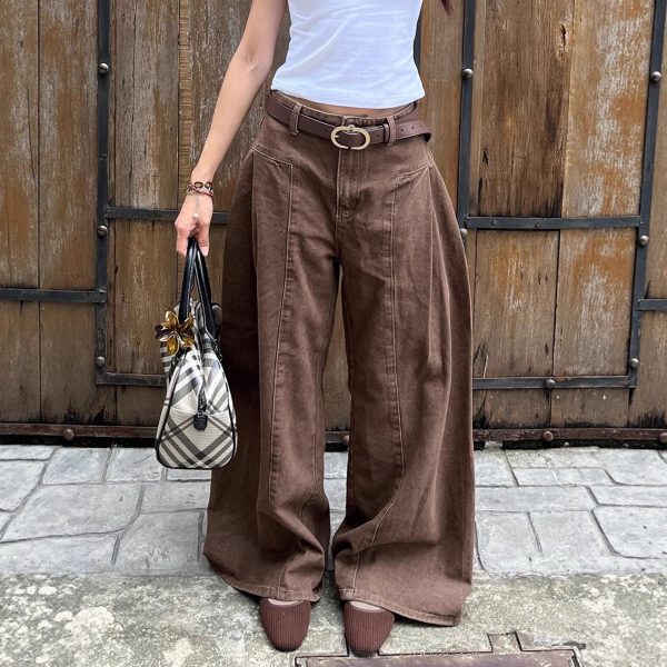 Wind brown low waisted vintage Maillard jeans - Image 2
