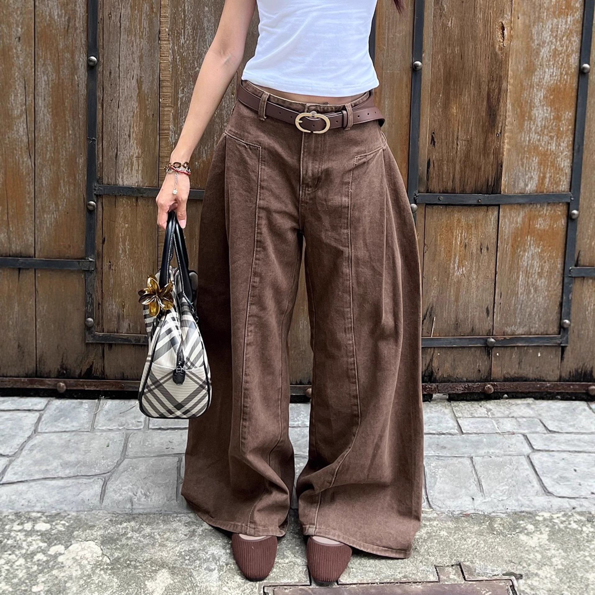 Wind brown low waisted vintage Maillard jeans - Image 2